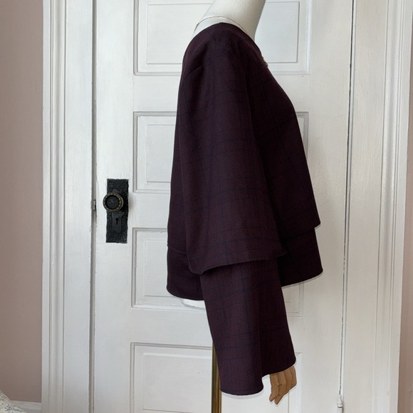 STOREE PLAID ONE SHOULDER LAYERED TOP - Picture 5 of 9